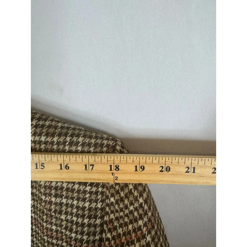 Vintage Freedman Crombie Highland Tweed Wool Blazer Brown Houndstooth Men 44L